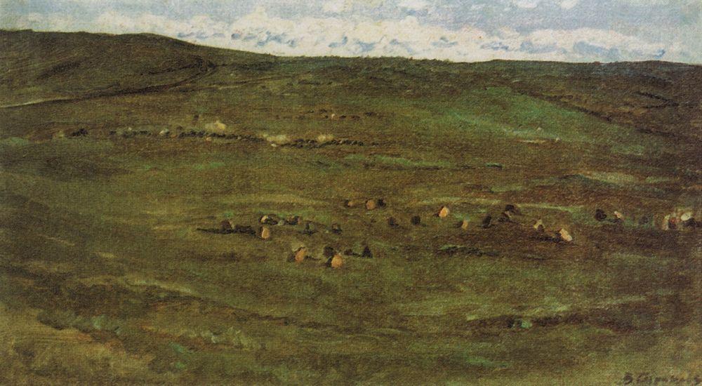 A herd of horses in Baraba steppes (1895).