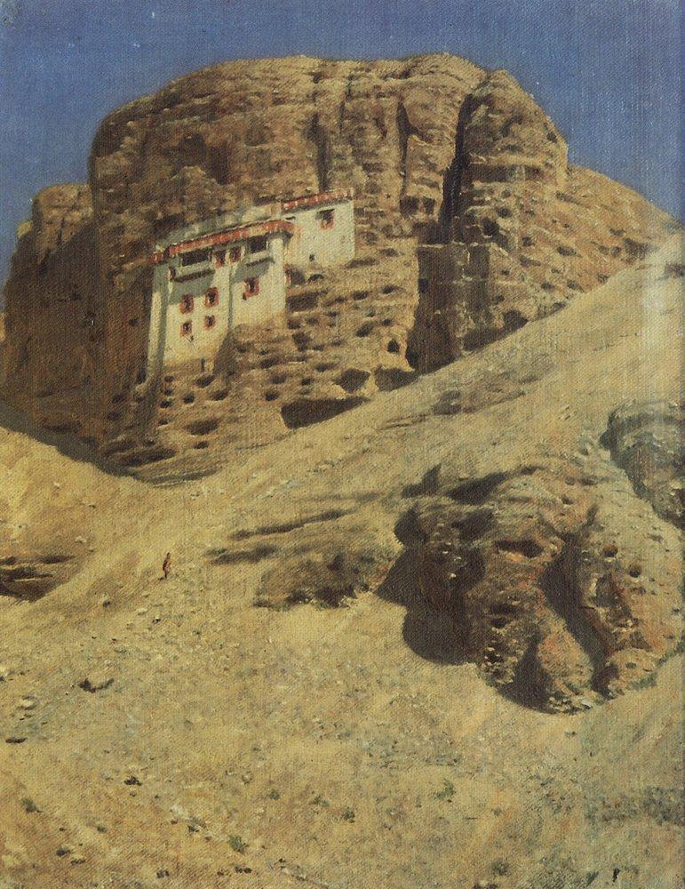 Monastery in a Rock. Ladakh (1875).