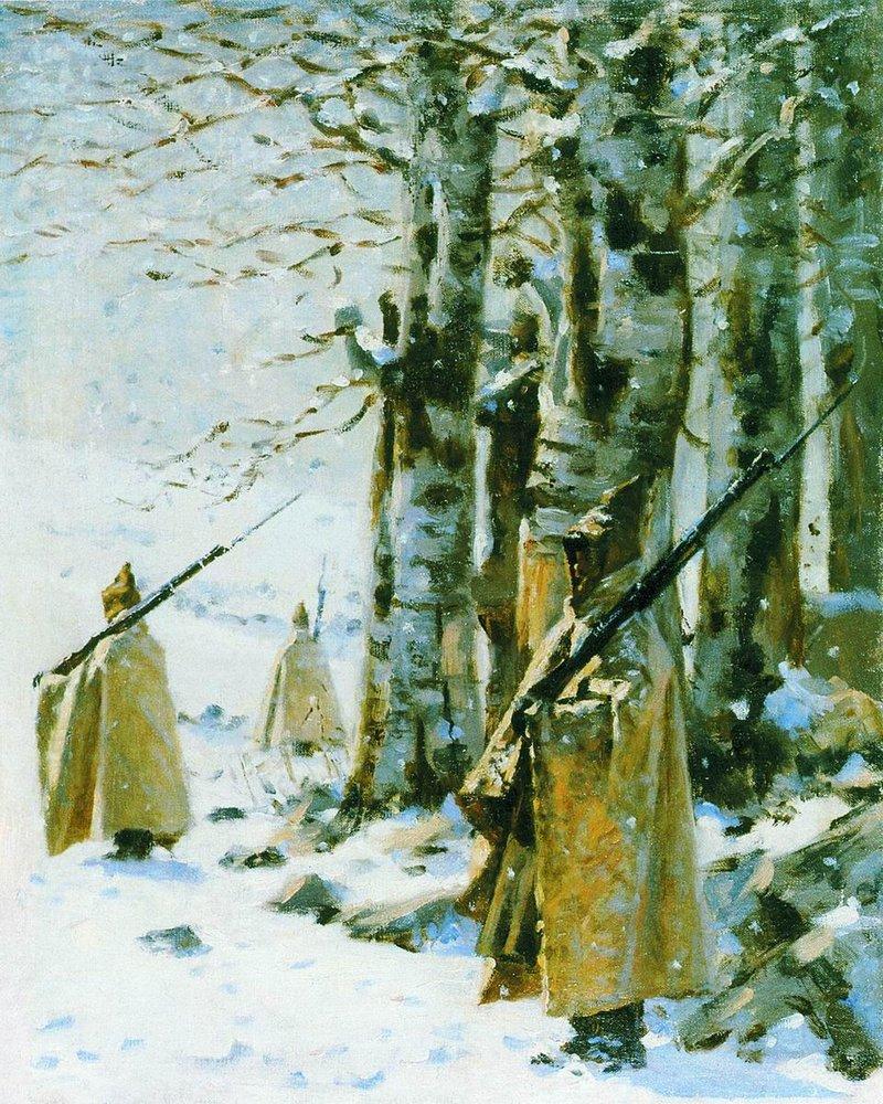 Picket in the Balkan Mountains (1878).