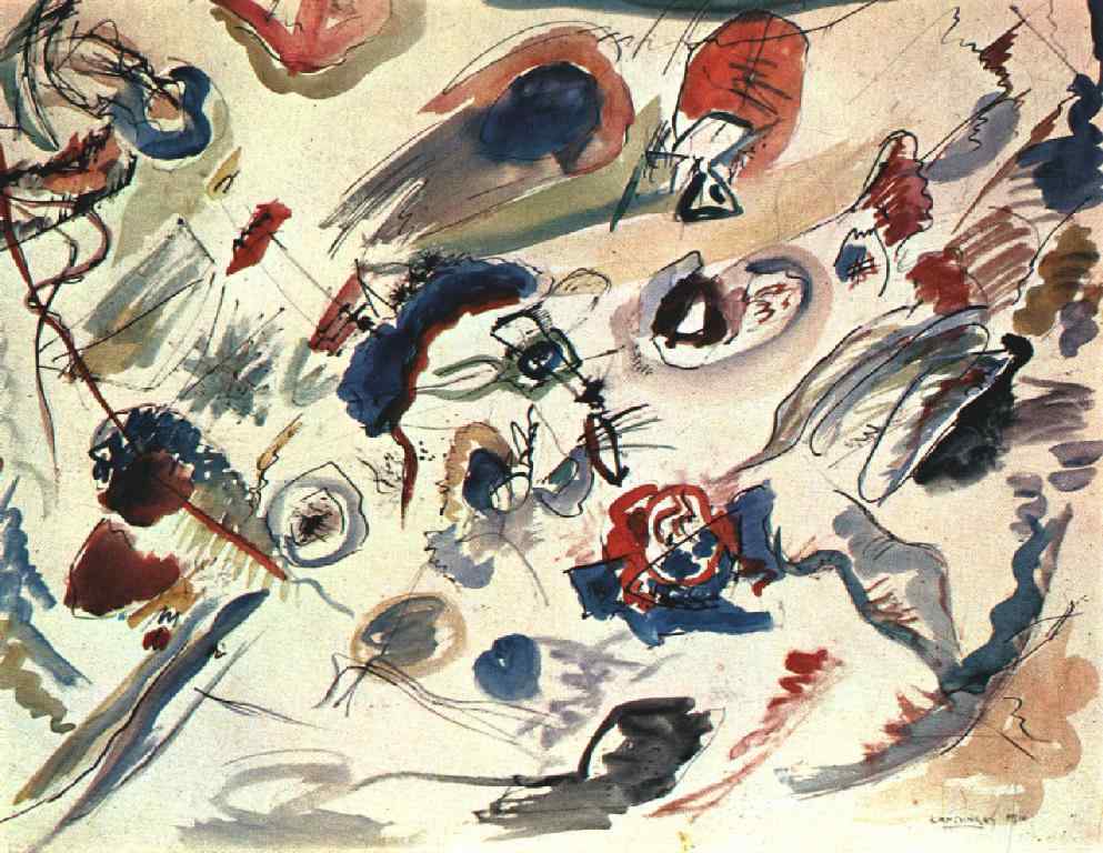 First abstract watercolor (1910).