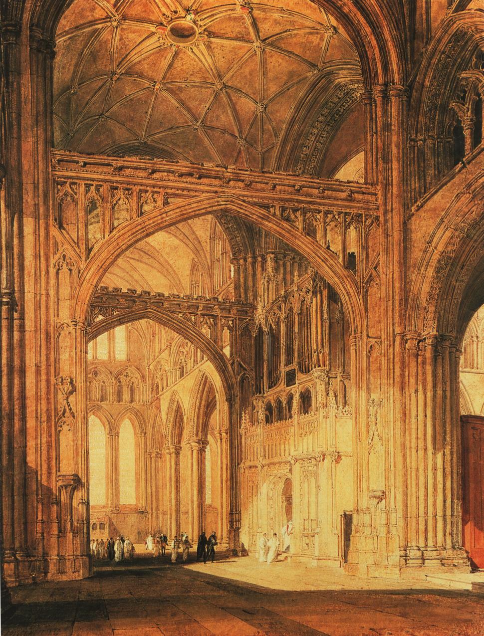 Interior of Salisbury Cathedral (1805).