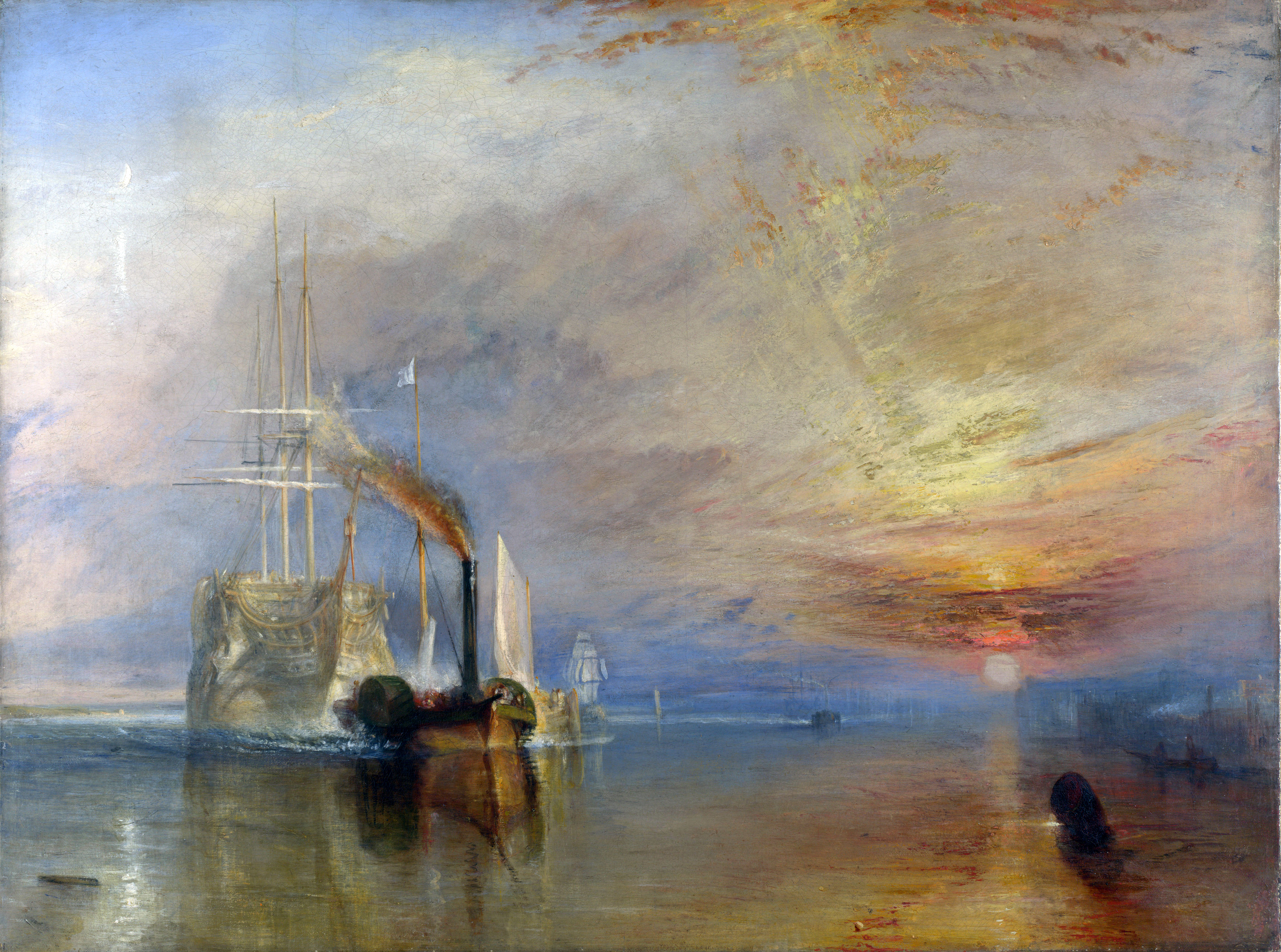 The Fighting Temeraire tugged to her last berth to be broken up (1839).