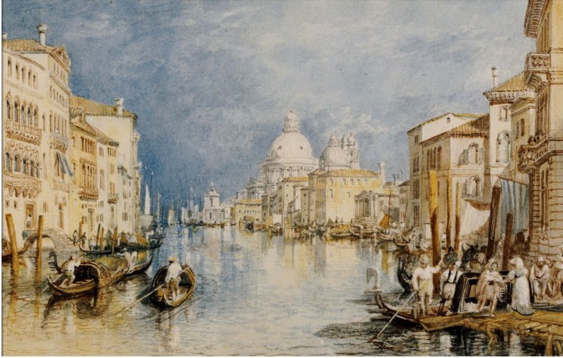 The Grand Canal, Venice, with Gondolas and Figures in the Foreground