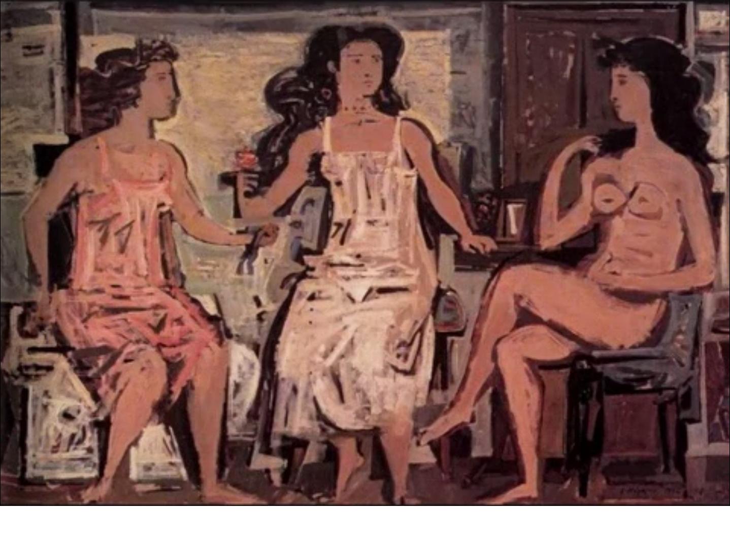 Three women sitting